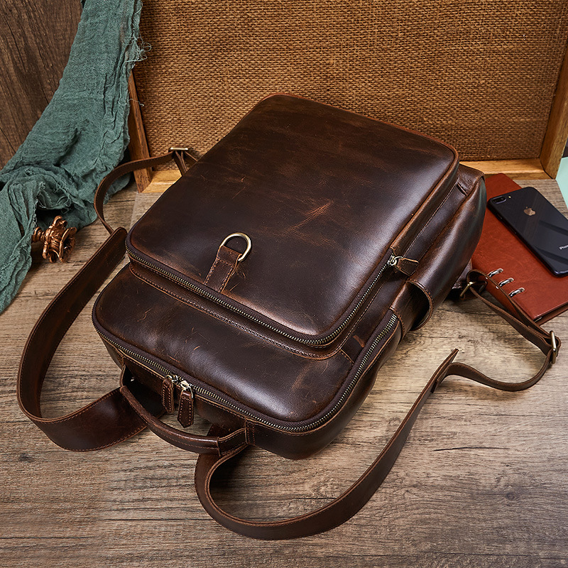 Men's Top Grain Waxed Leather  - Leather Backpack Vintage avis et prix
