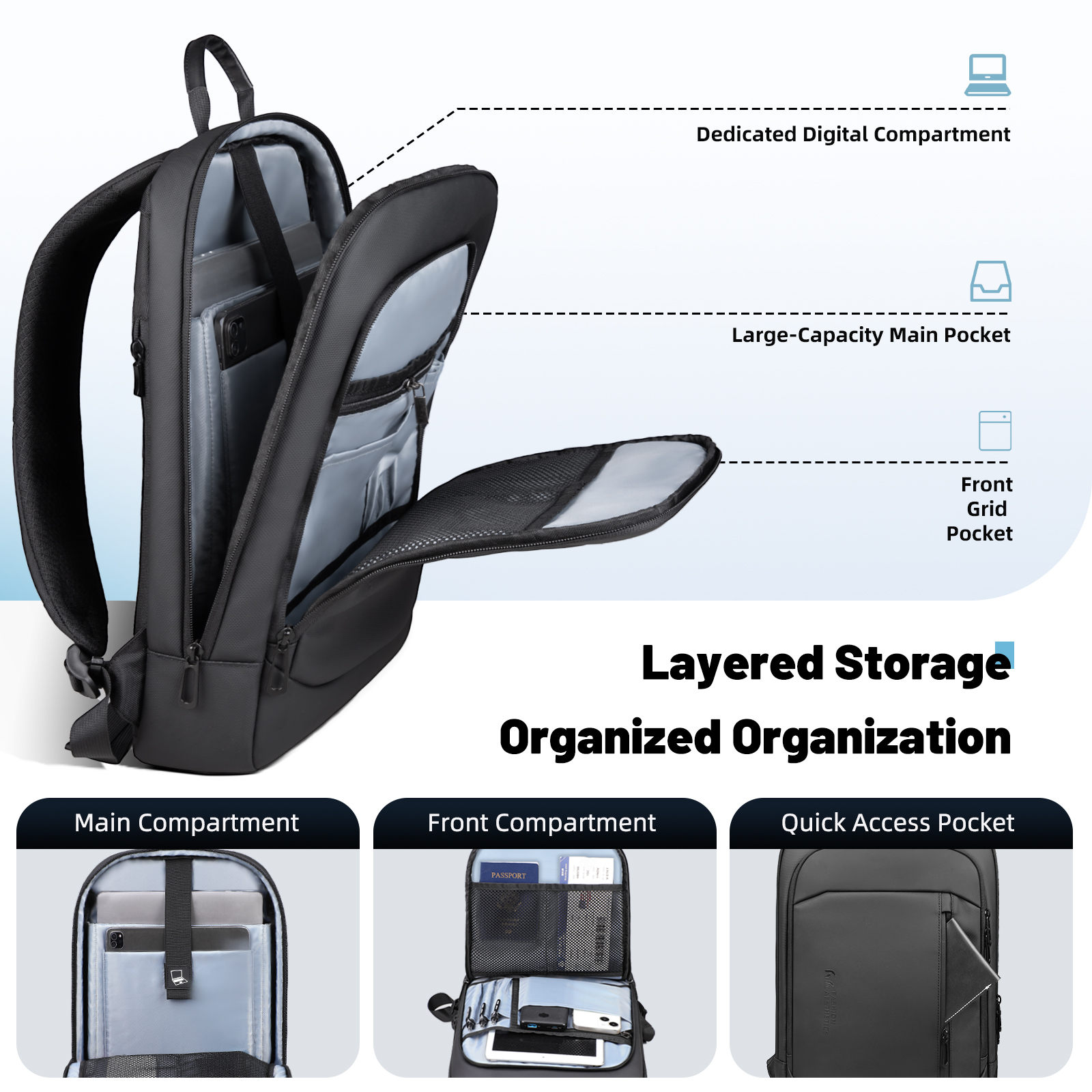 HK Lightweight Men's Business  - Laptop Backpack 15.6 avis et prix