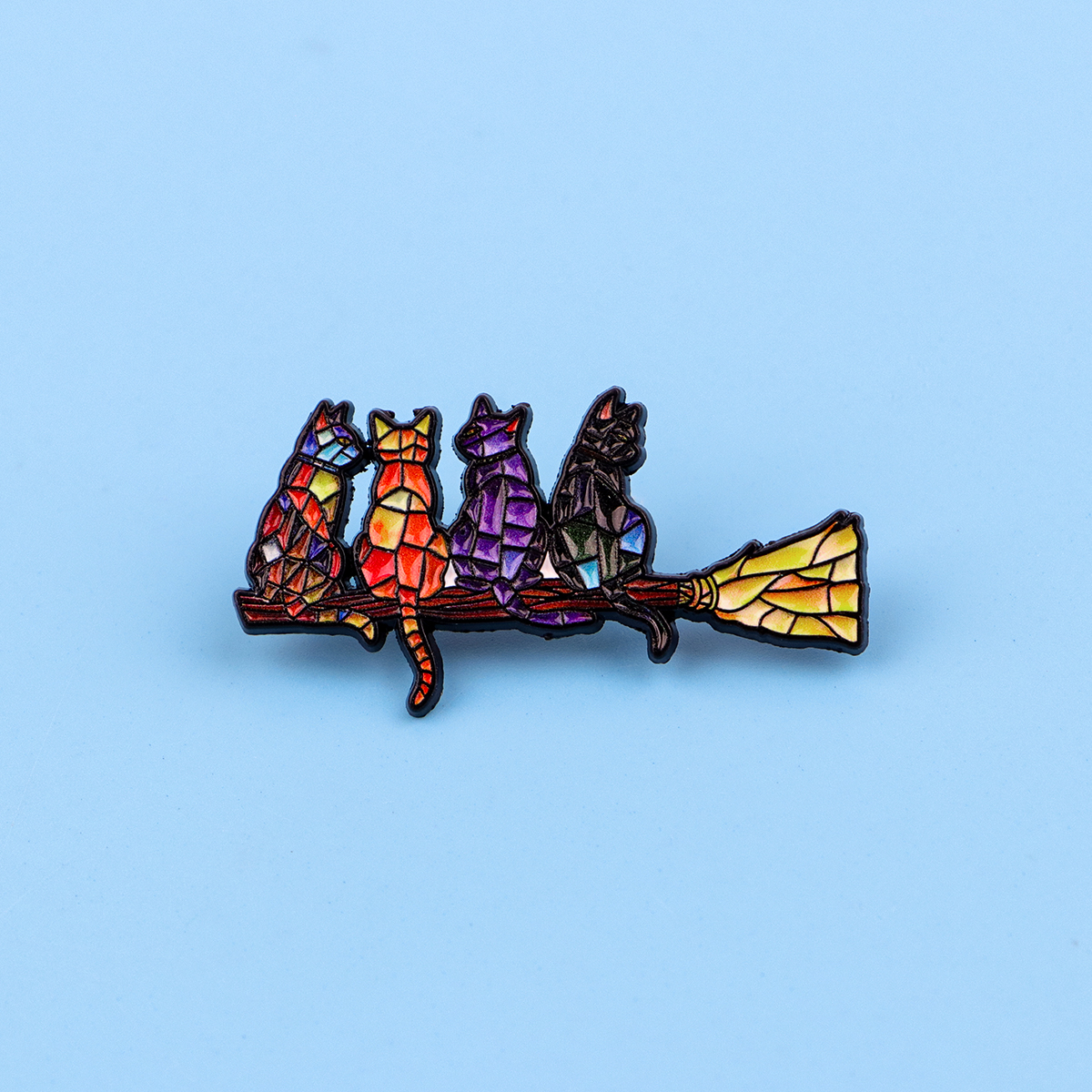 Colorful Cat Enamel Pin Witch  - Fashion Backpack Women avis et prix