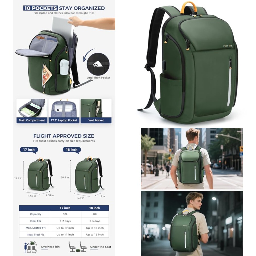 Laptop Backpack for Men, Buses - Travel Backpack Anti Theft avis et prix