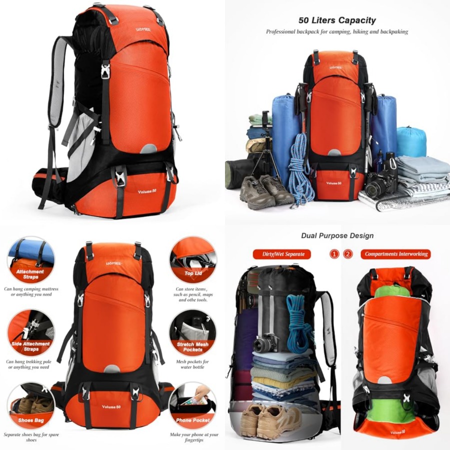 50L Hiking Backpack Travel Bag - Hiking Backpack Waterproof avis et prix