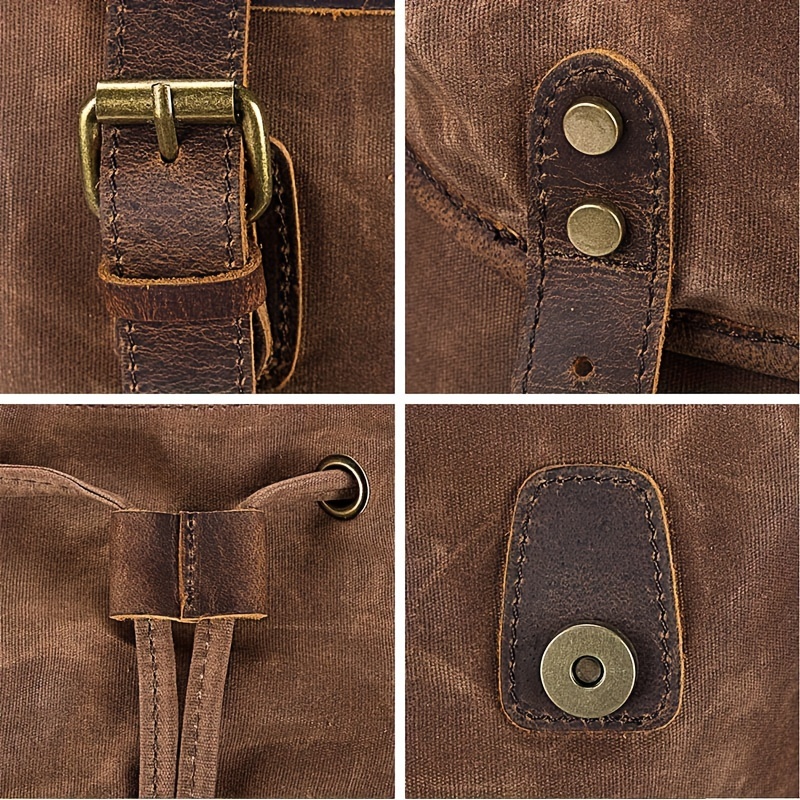 Vintage Men'S Leather Backpack - Canvas Backpack Casual avis et prix