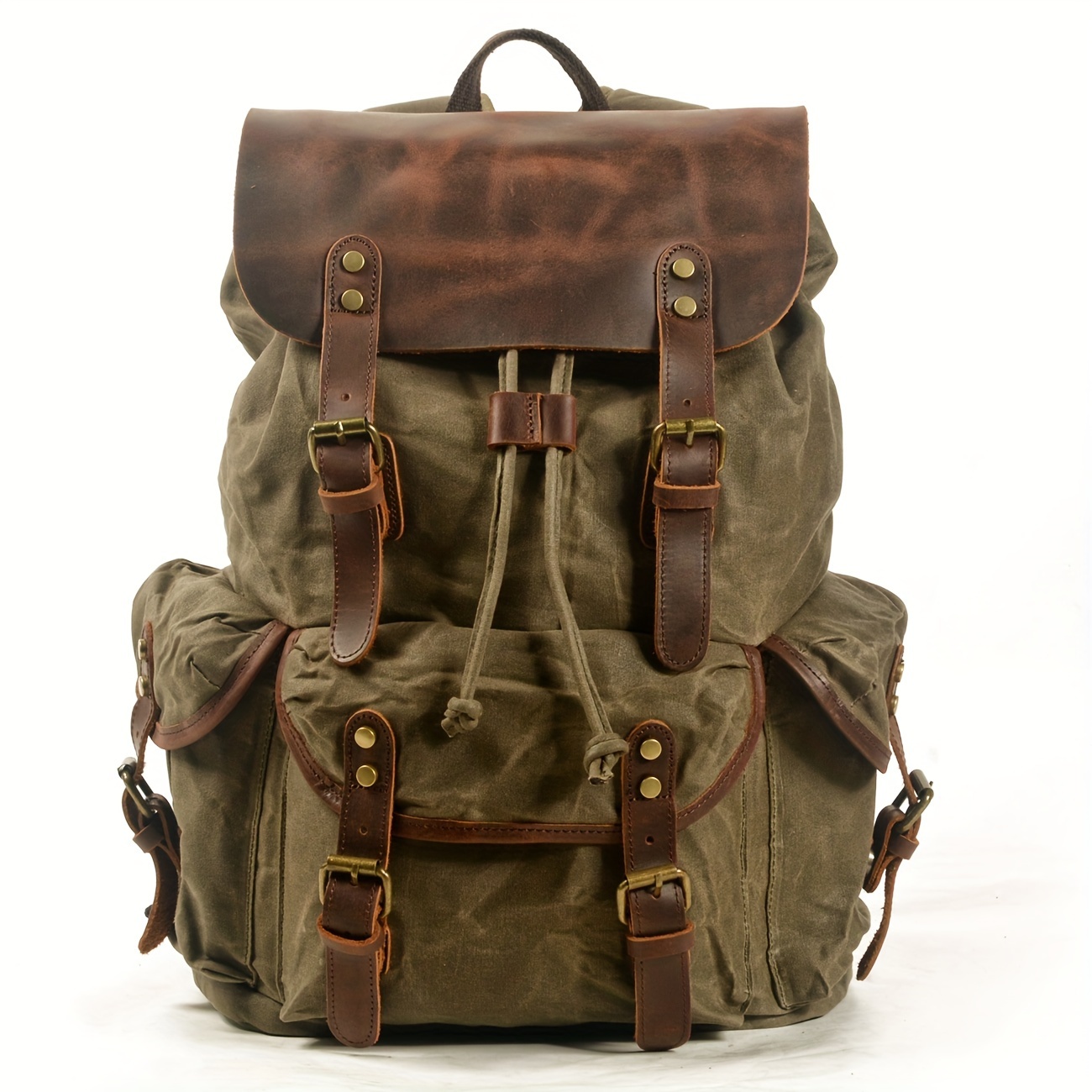 Vintage Men'S Leather Backpack - Canvas Backpack Casual avis et prix
