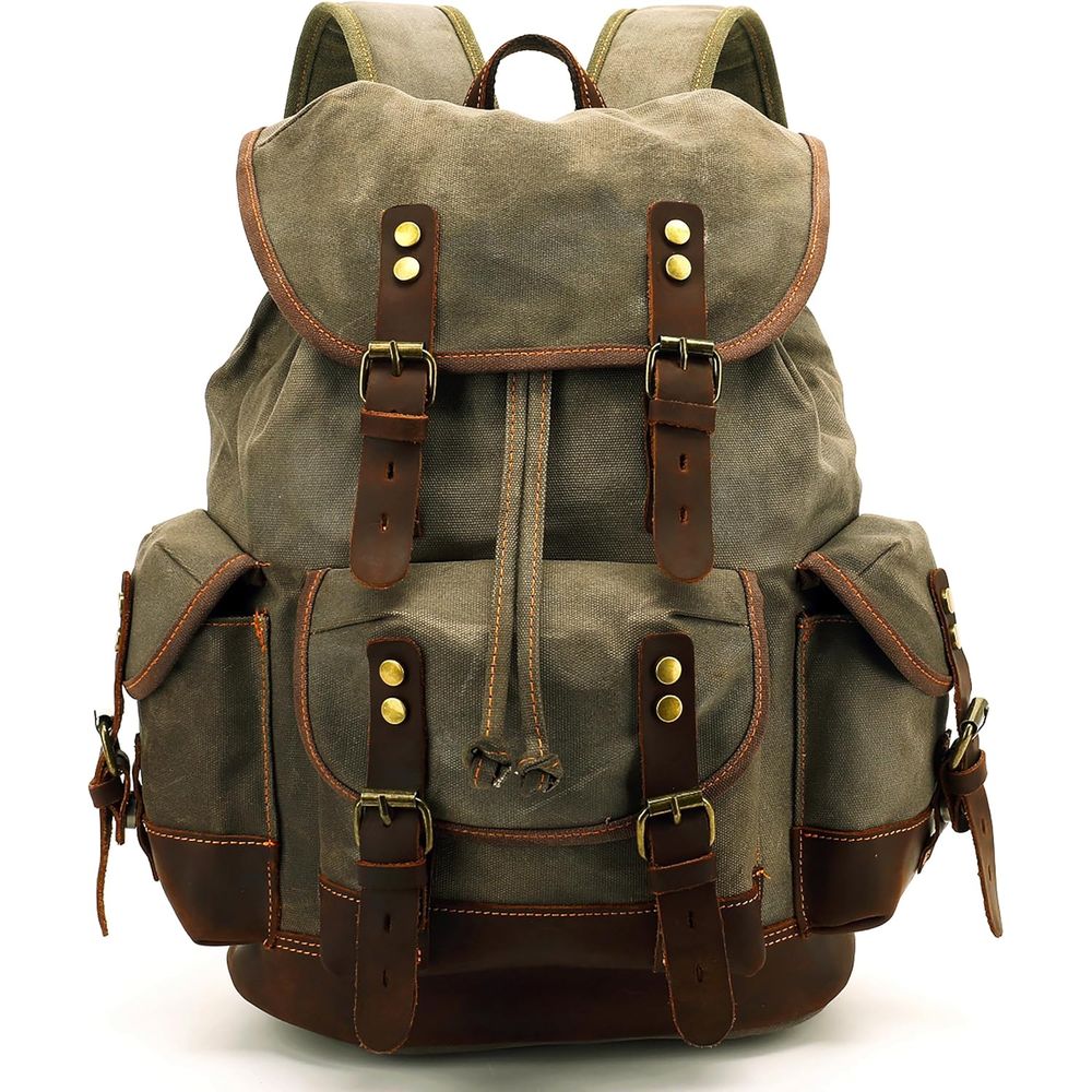 Vintage Canvas Leather Backpac - Leather Backpack Vintage avis et prix