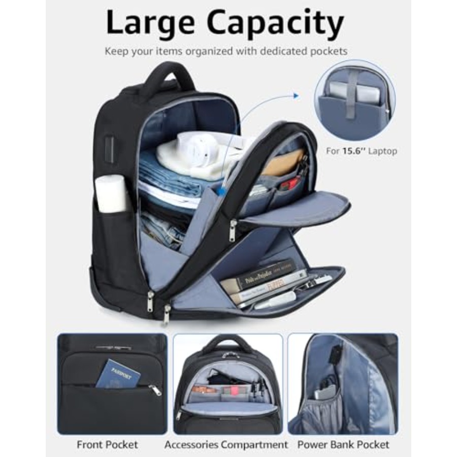 Rolling Backpack 30L Travel La - Laptop Backpack 15.6 avis et prix