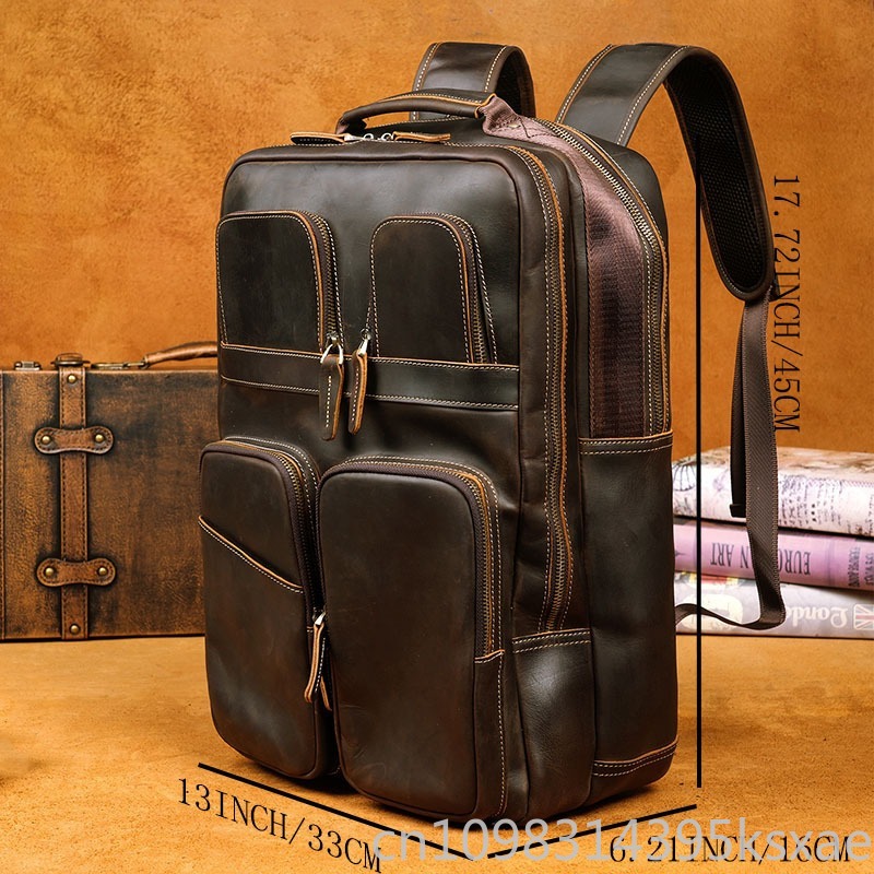 Vintage Retro Genuine Crazy Ho - Leather Backpack Vintage avis et prix