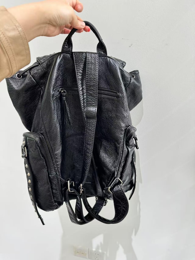 Gothic Punk PU Leather Shoulde - Leather Backpack Vintage avis et prix