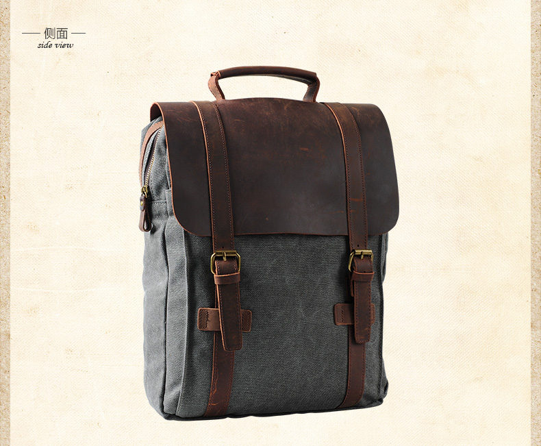 Fashion Male Backpack Leather  - Rucksack Military Style avis et prix