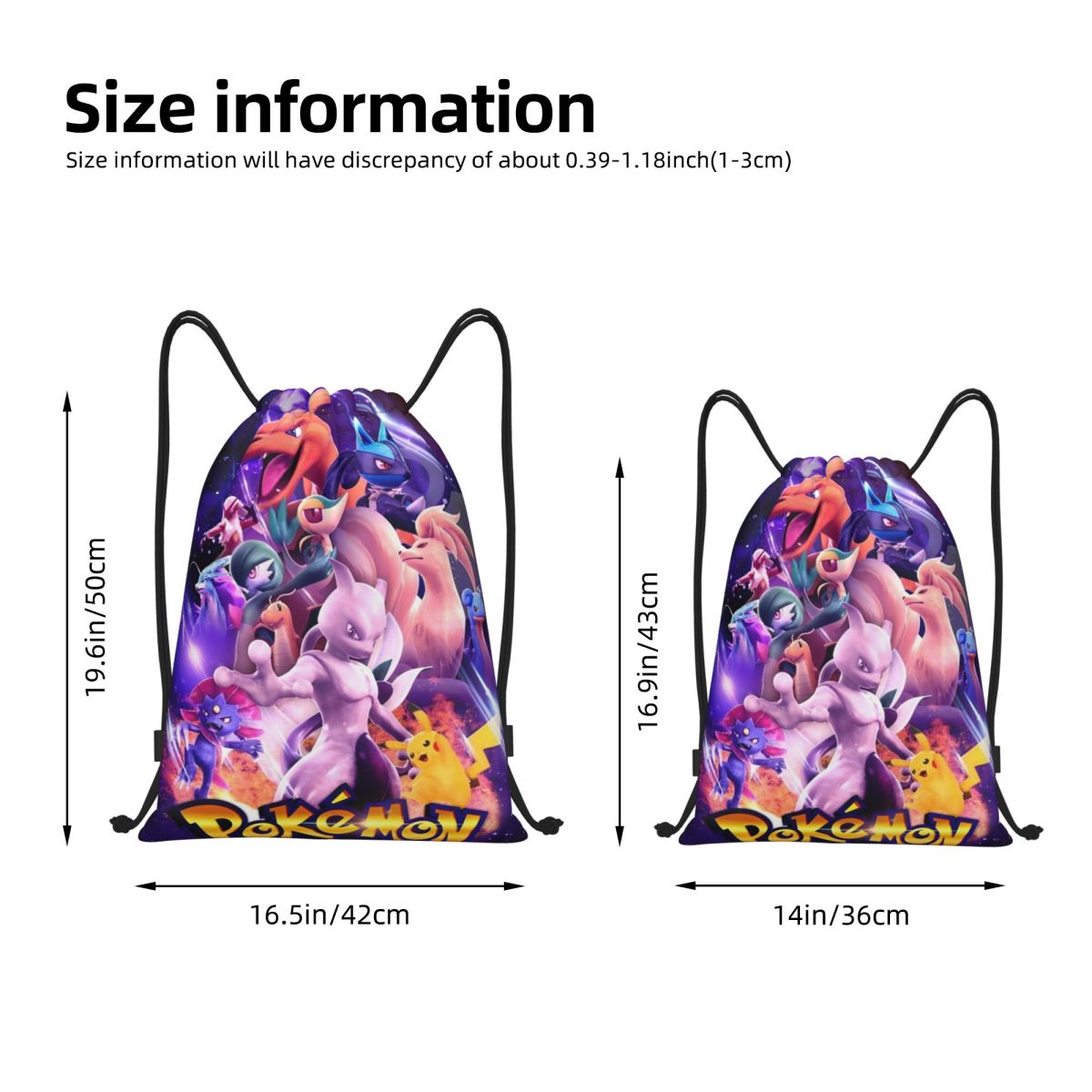 Cute Cartoon Manga Poke-Mon Ba - Drawstring Gym Bag avis et prix