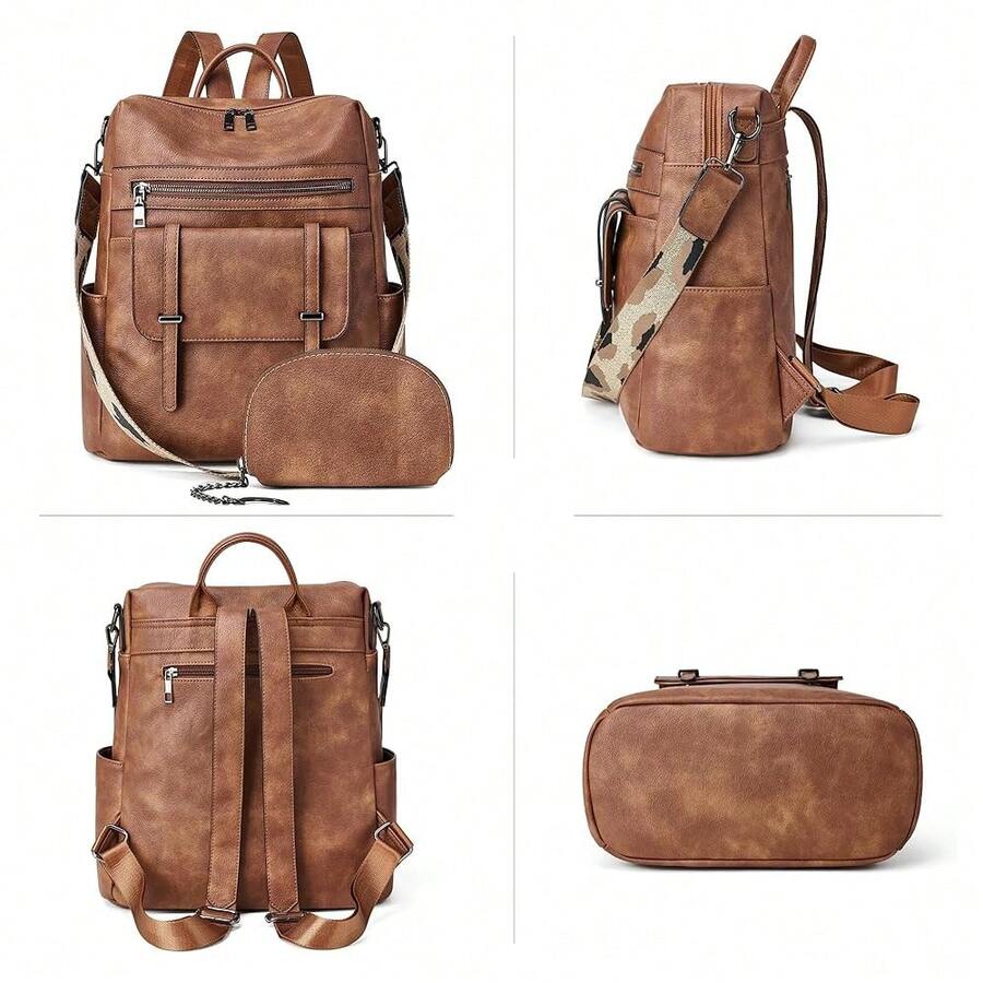 Women Fashion Vintage Brown PU - Leather Backpack Vintage avis et prix